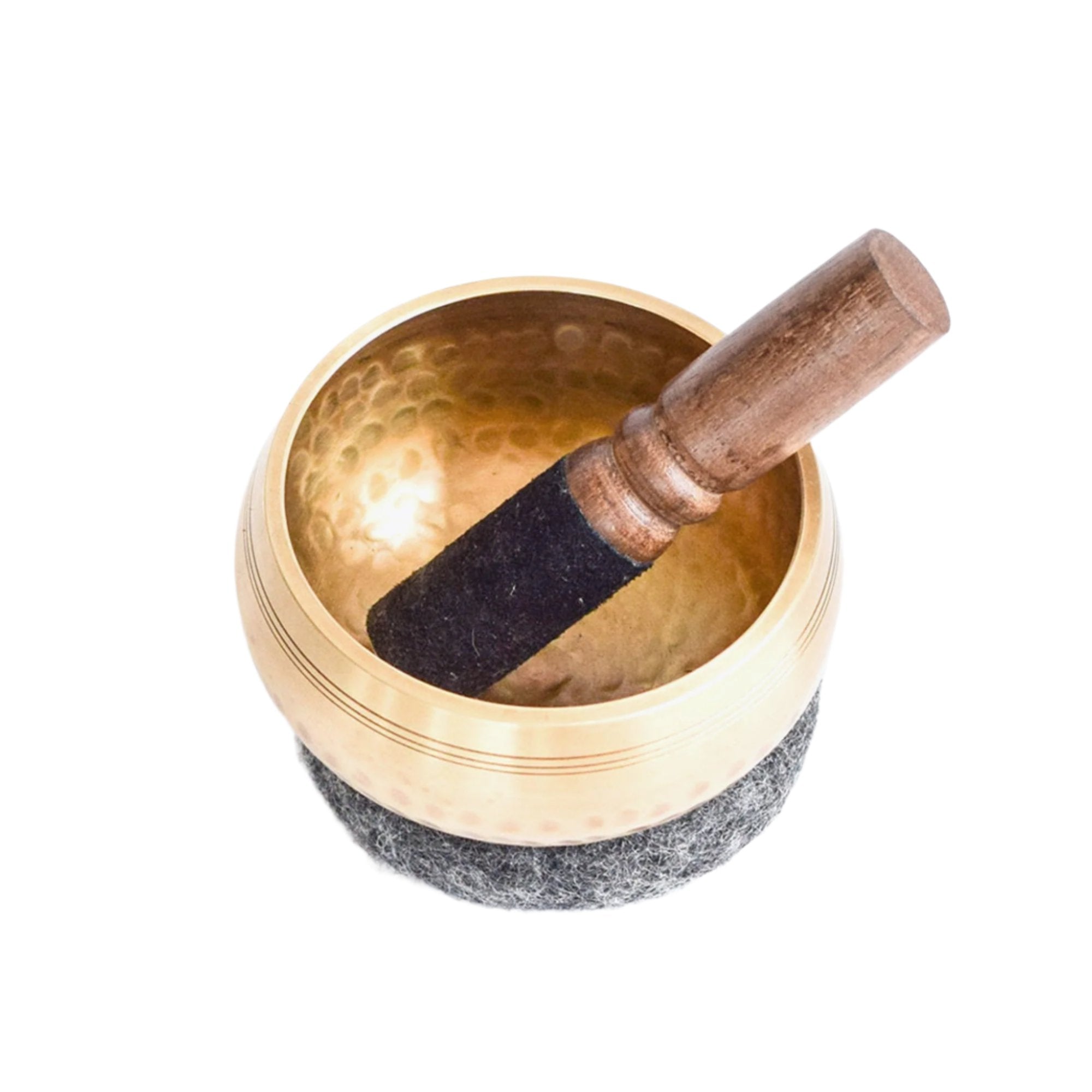 Hand-Hammered Brass Singing Bowl Set